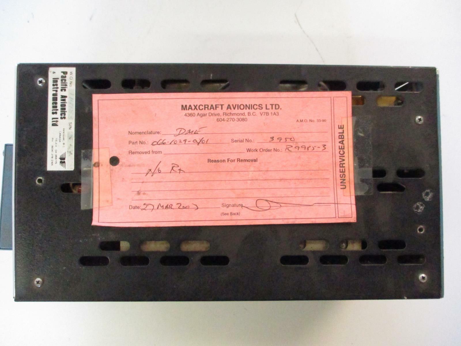 KING RADIO CORP 066-1029-00/01 KN65 DME Tagged “Unservicable” KN-65-A
