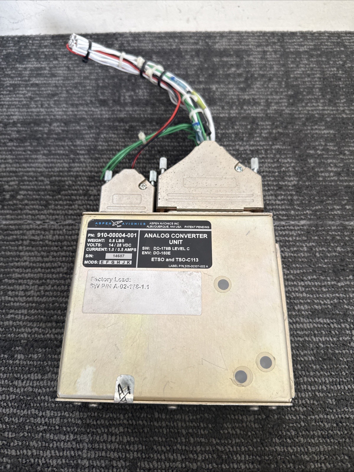 Aspen Avionics, Inc. Analog Converter Unit P/N: 910-0004-001 (14/28V)