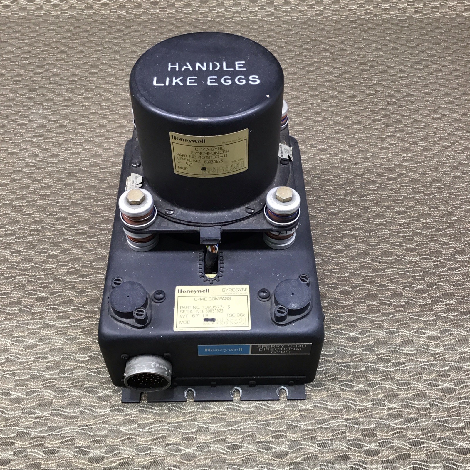C-14A GYRO SYNCHRONIZER W/ SPERRY C-14D DIRECTIONAL GYRO