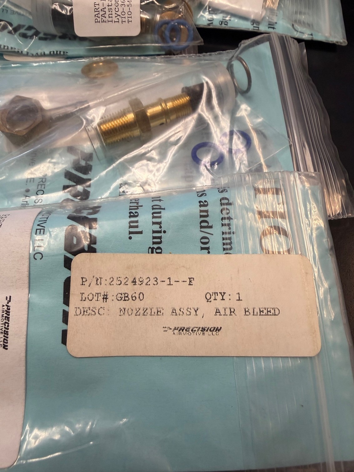 LYCOMING 2524923-1 FUEL INJECTOR NOZZLE KIT-NEW 1EA