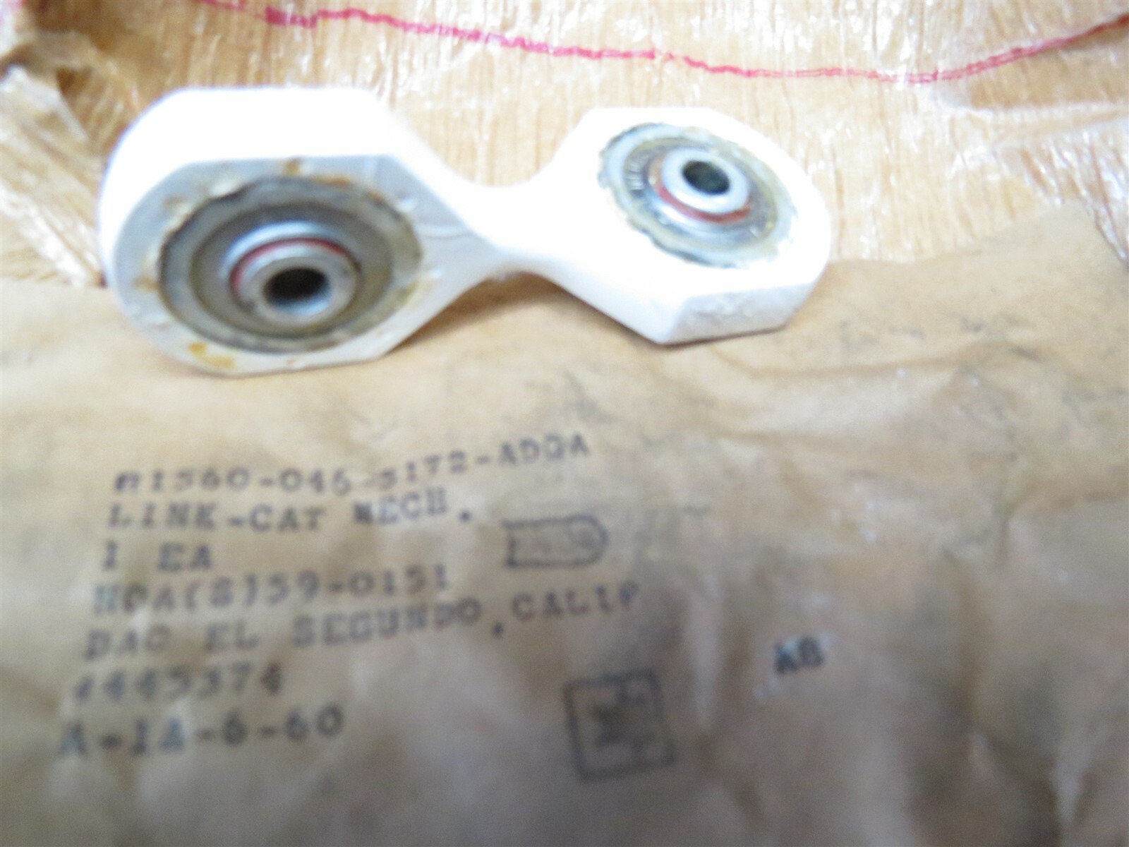 90 Degree Cross Link 4445374 with 2 Shafer Airframe Bearings TA-4J Jet Aircraft