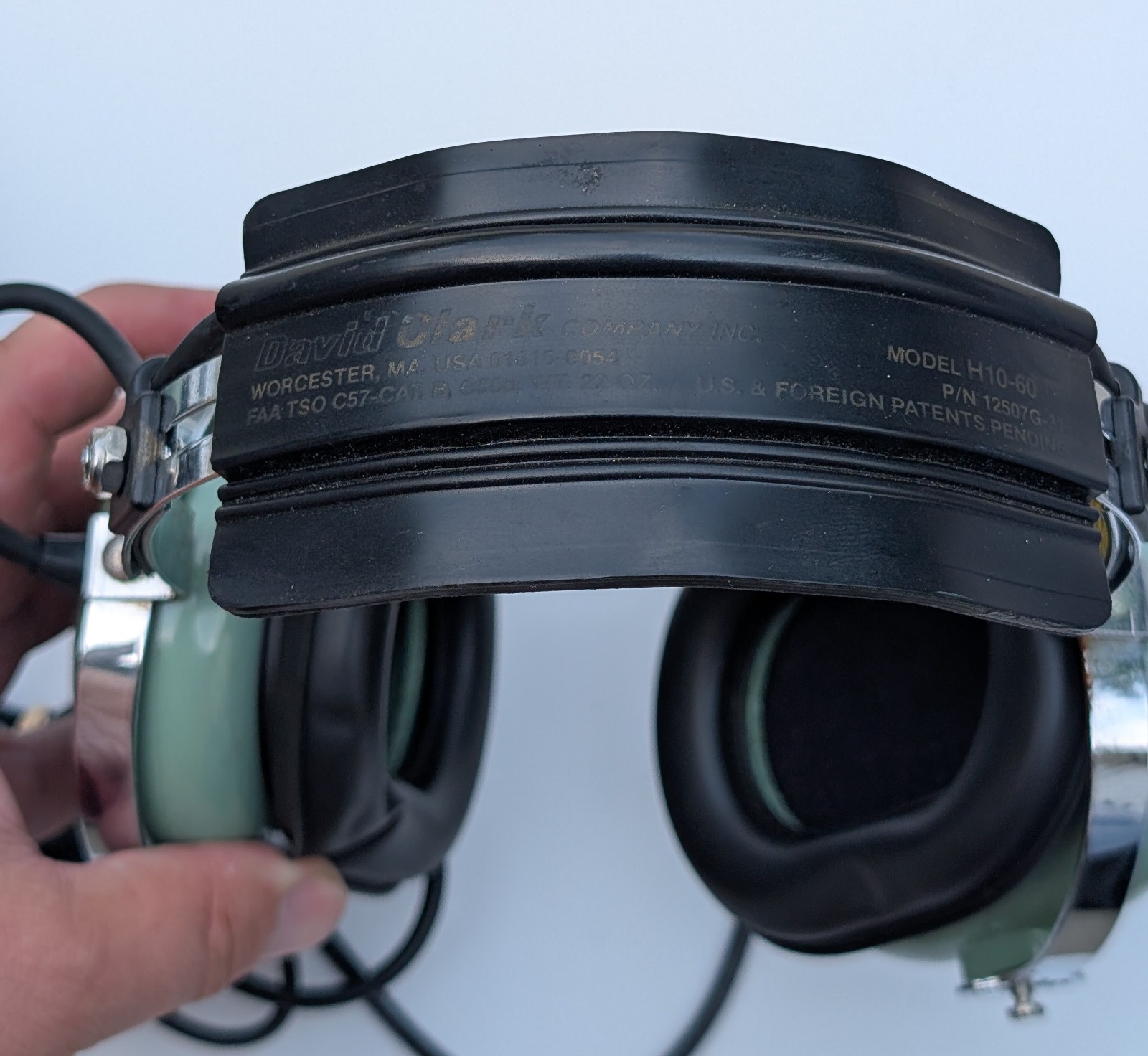 Pair Of DAVID CLARK HT10-60 Aviation Headset w/M7A Microphone Dual Untested