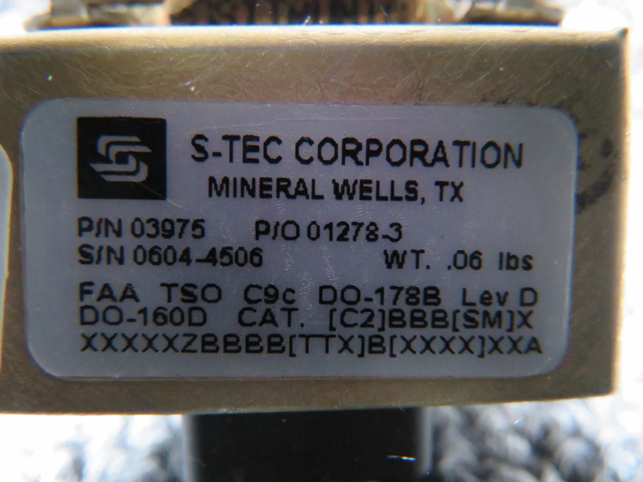 03975 S-Tec Corporation GPSS Heading Unit Switch (Missing Face Plate)