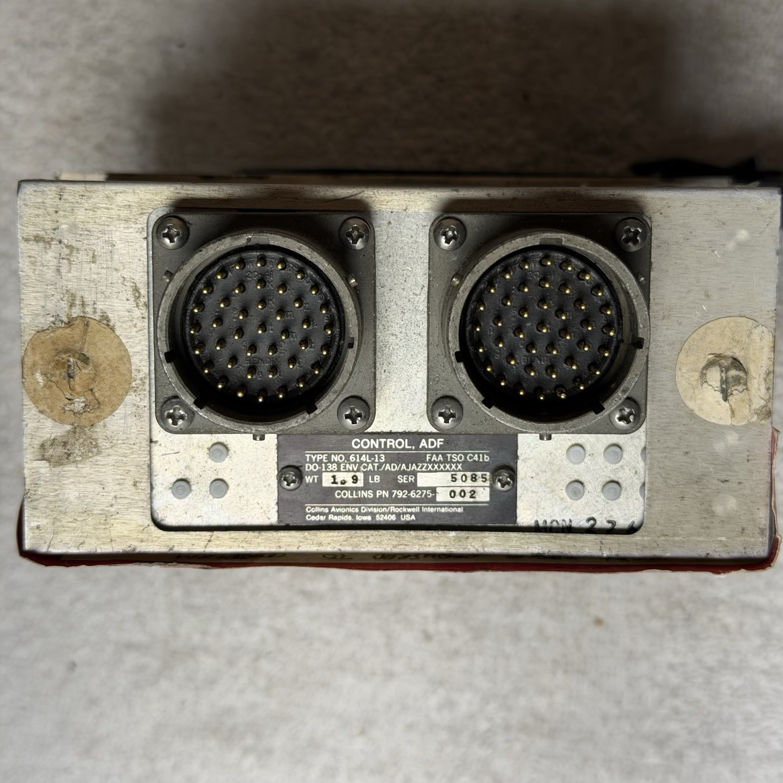 Collins Aerospace ADF Control 614L-13 PN 792-6275-002