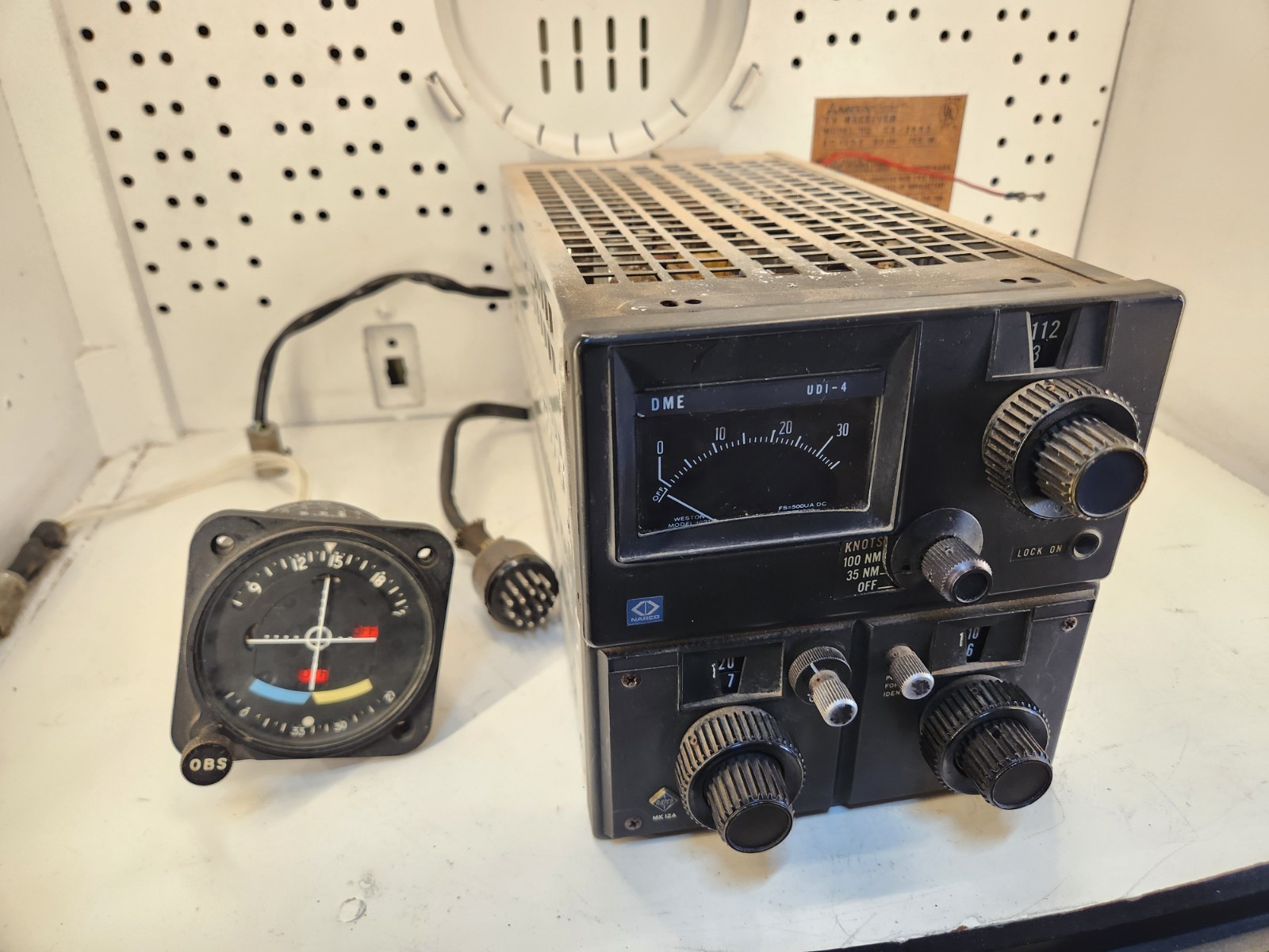 Vintage Narco UDI4 & MK-12A – PLUS IN-525A AIRCRAFT COURSE INDICATOR – Untested