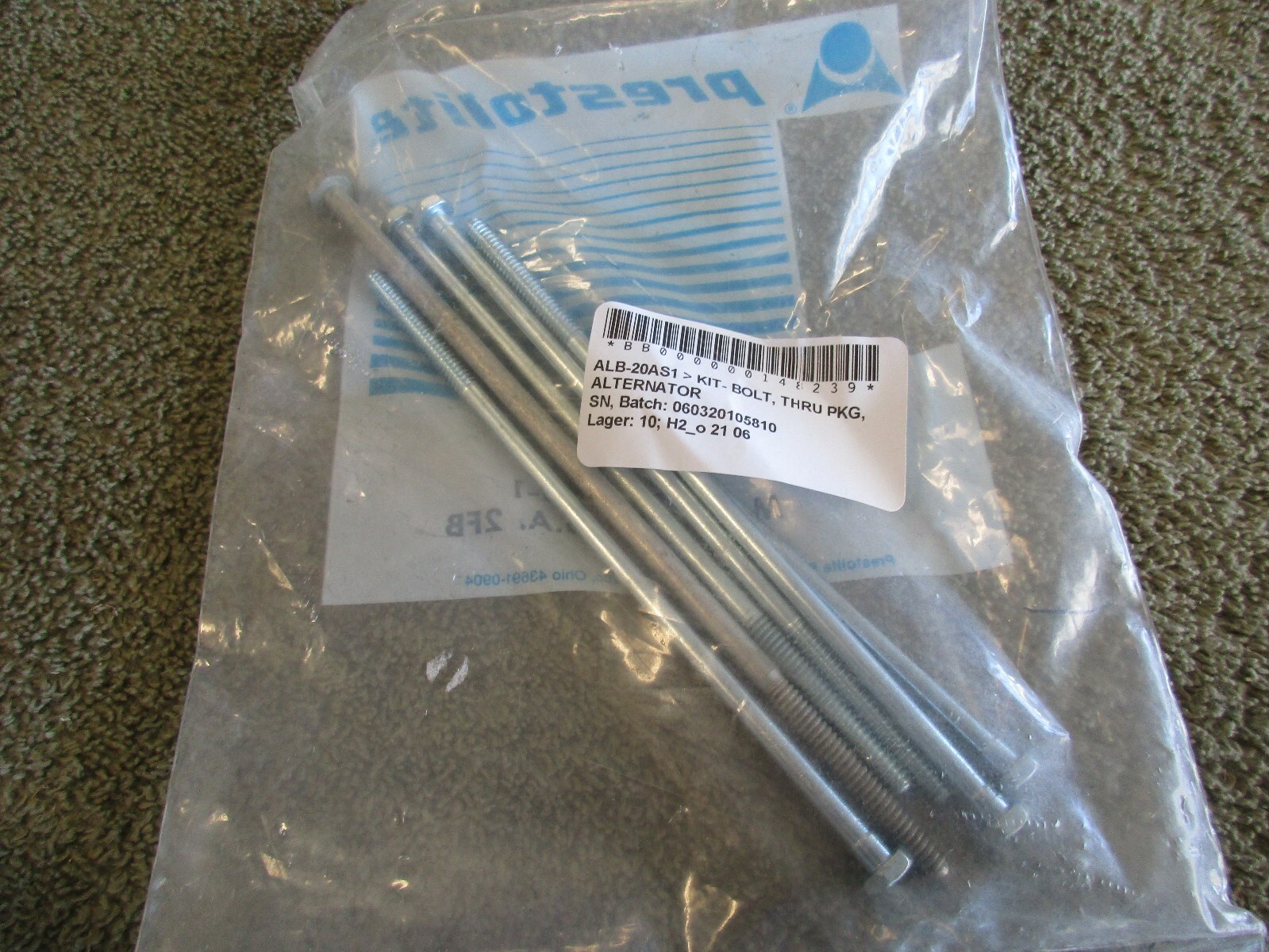Cessna Prestolite Aircraft Bolt Kit, P/N ALB-20AS-1 (New Surplus)