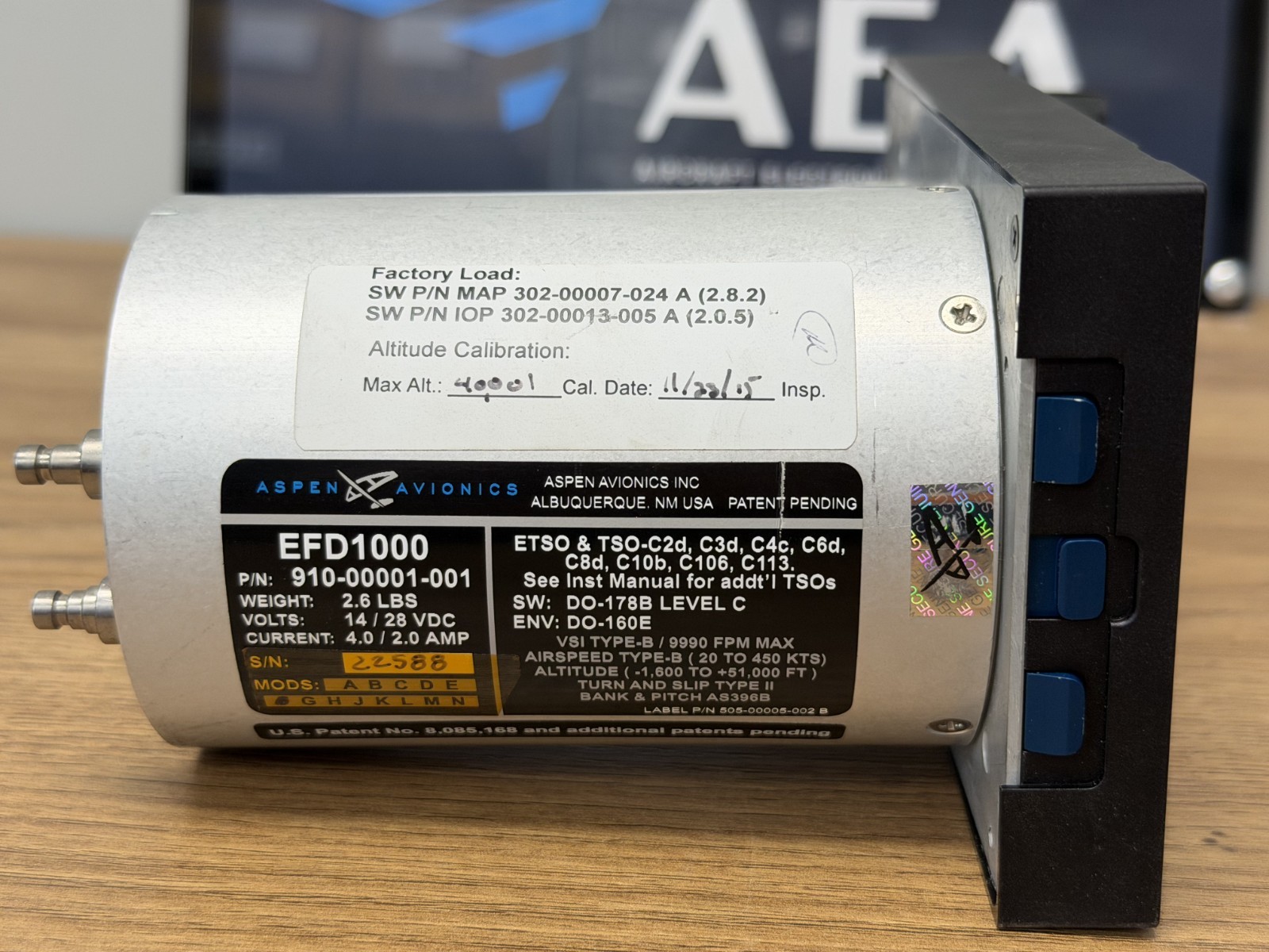 Aspen EFD1000 PFD 910-00001-001 S/N 22588 NEW w/ Install Kit & Guide