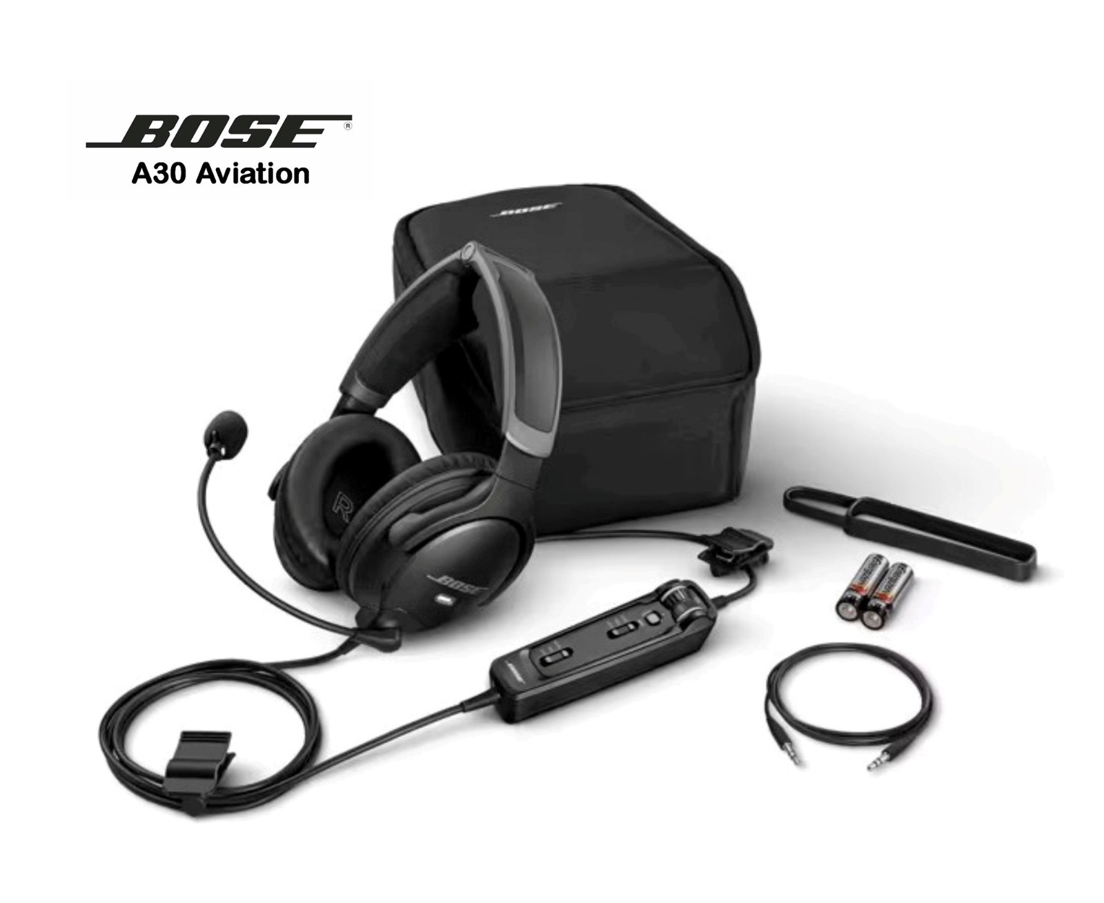 Bose Aviation Headset Active Noise Reduction GA Dual Plugs & Bluetooth Adapter