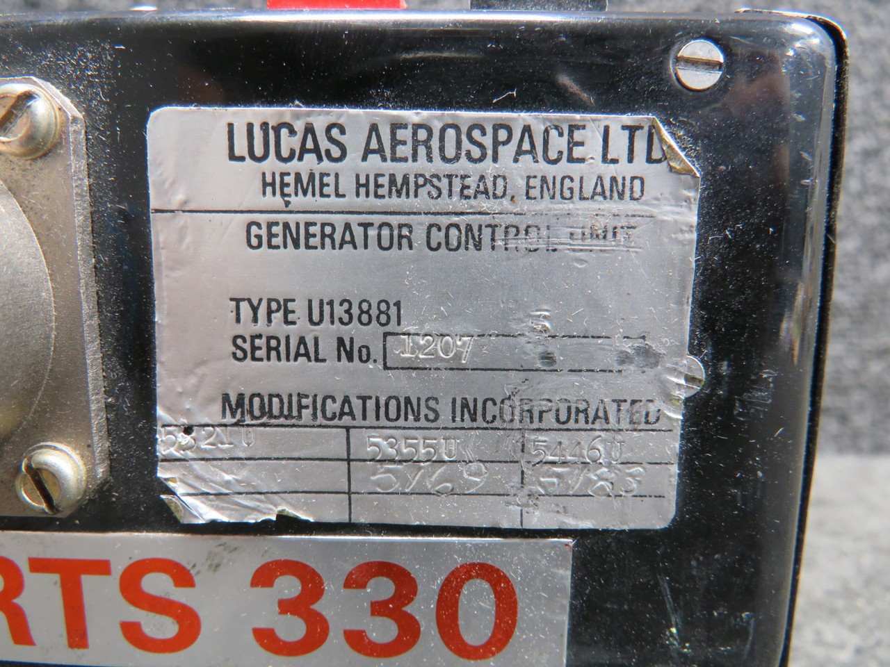 U13881 Lucas Aerospace Generator Control Unit with Mods (Inop) (Core)