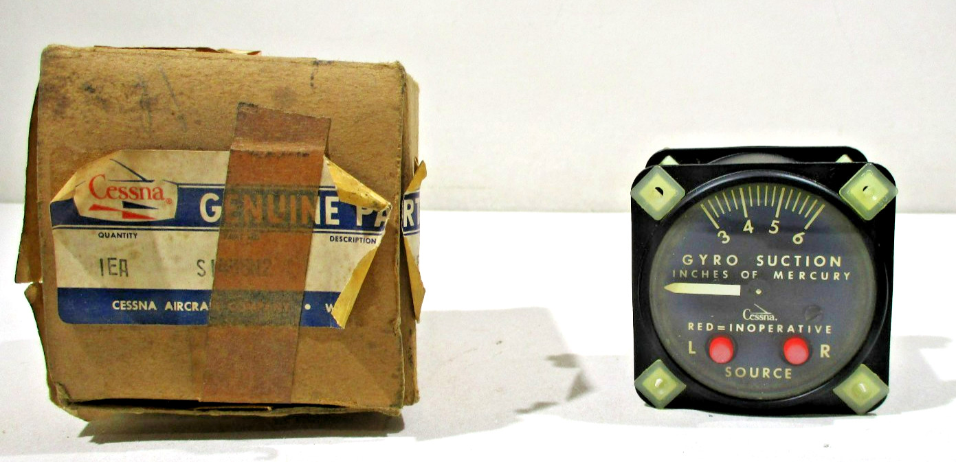 Airborne Mfg. Co. Gyro Suction Indicator Gauge Cessna Aviation S-1435N2 1G2-3