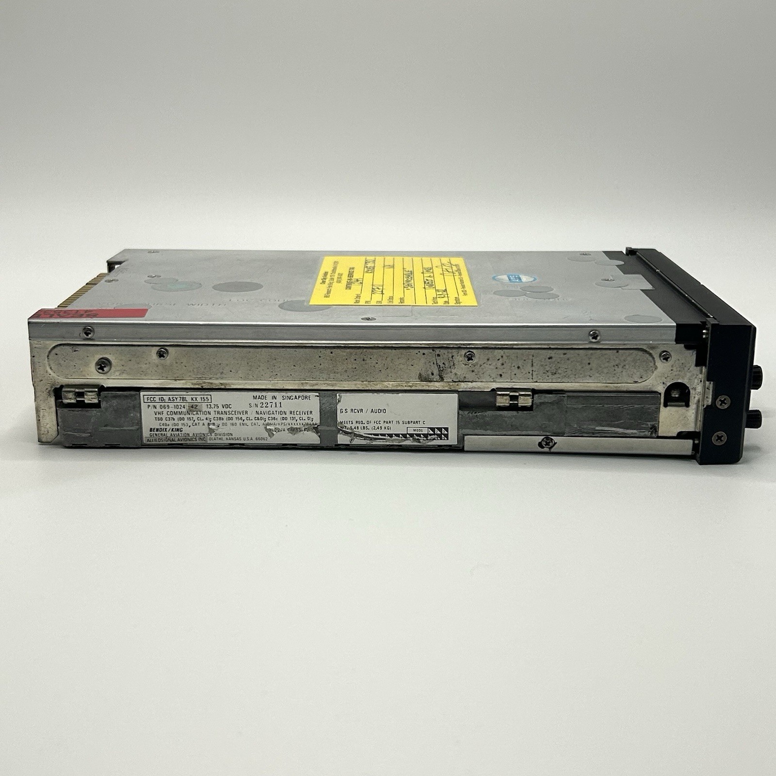 Bendix King KX155 NAV/COM 14V with GS PN: 069-1024-42 With Yellow Tag – Read
