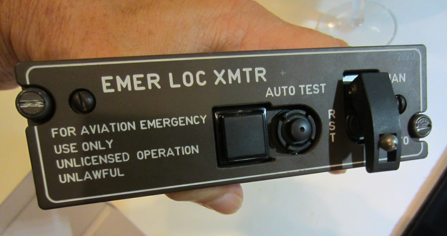 AIRBUS EMERGENCY LOCATOR XMTR PANEL ORIGINAL WITH SWITCH
