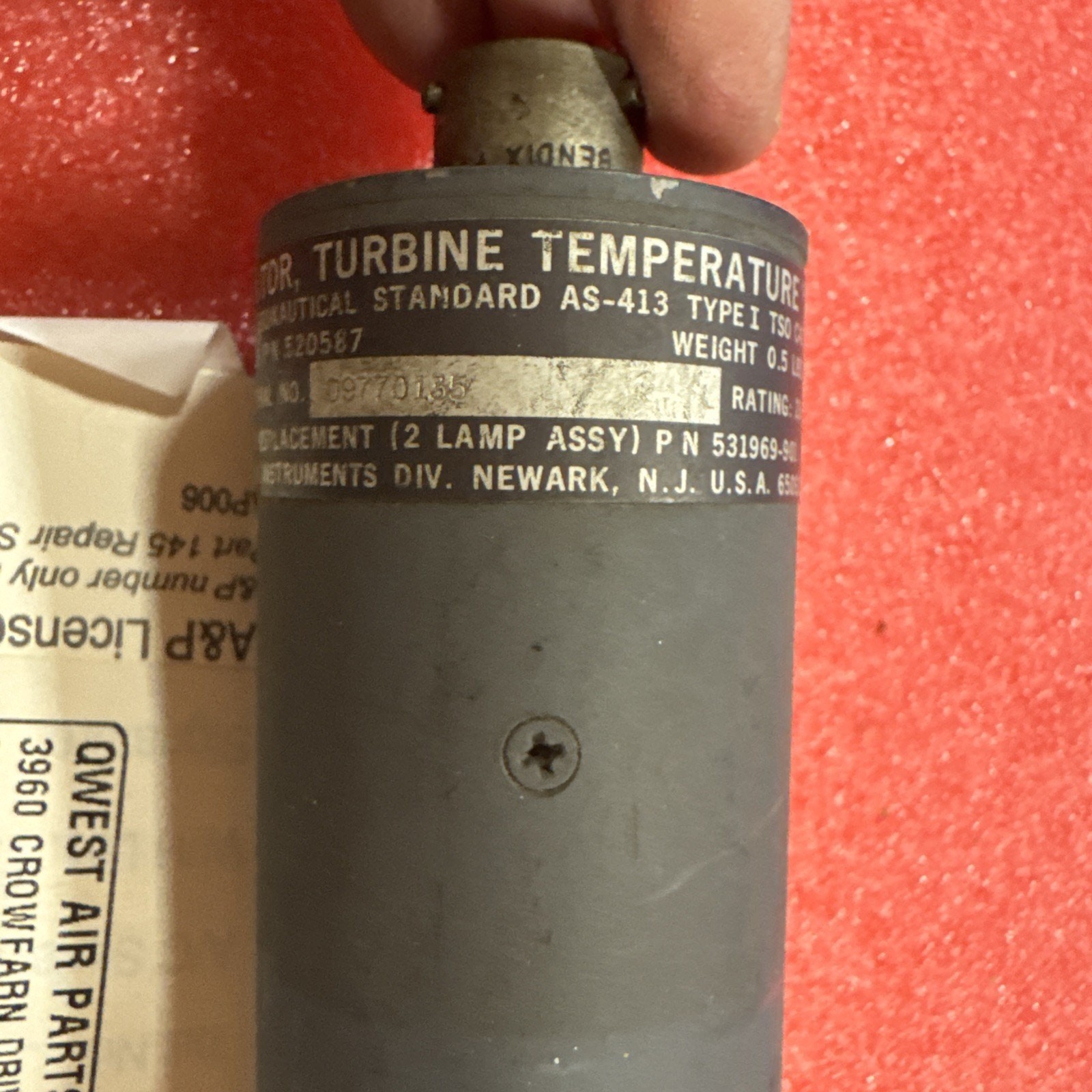 Weston Turbine inlet Temp Indicator gauge PN: 520587 binp