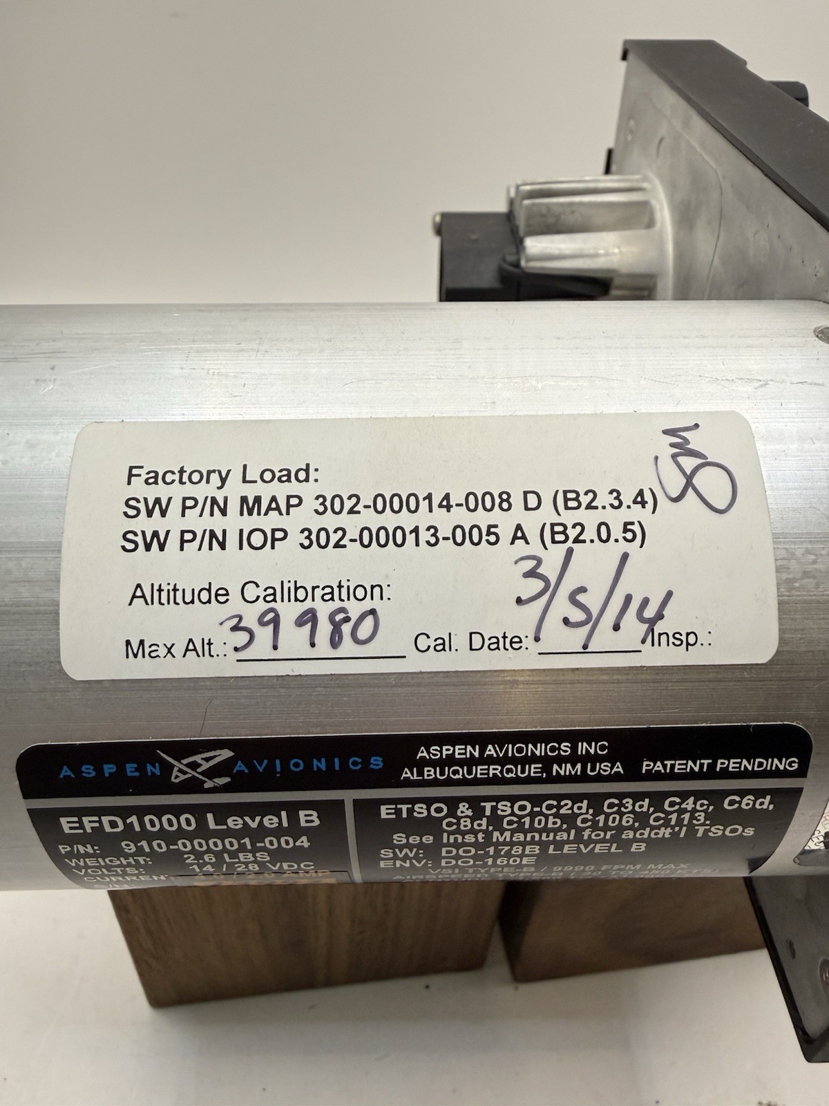 Aspen EFD 1000 level B P/N 910-00001-004 NEW OLD STOCK