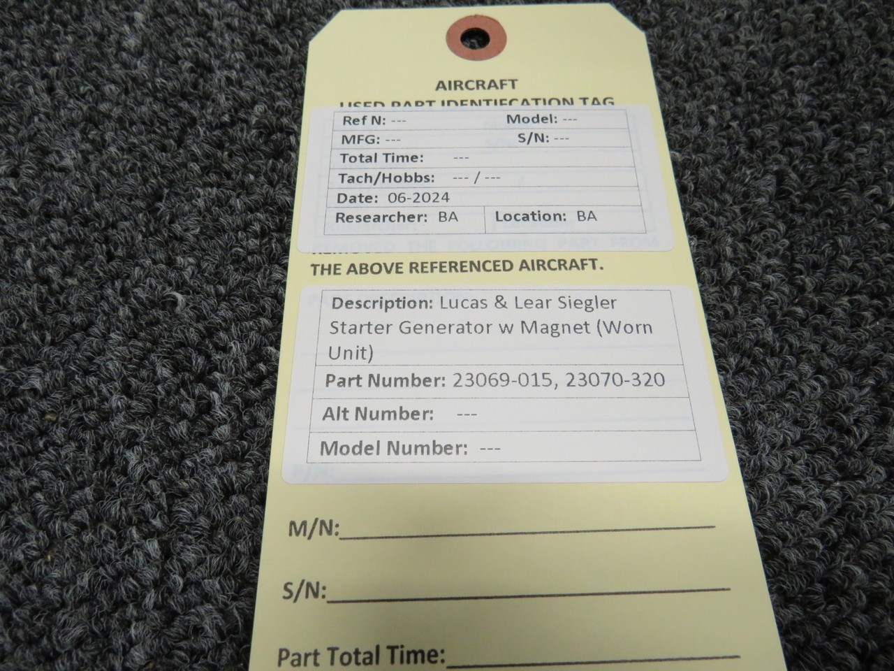 23069-015, 23070-320 Lucas & Lear Siegler Starter Generator w Magnet (Worn Unit)