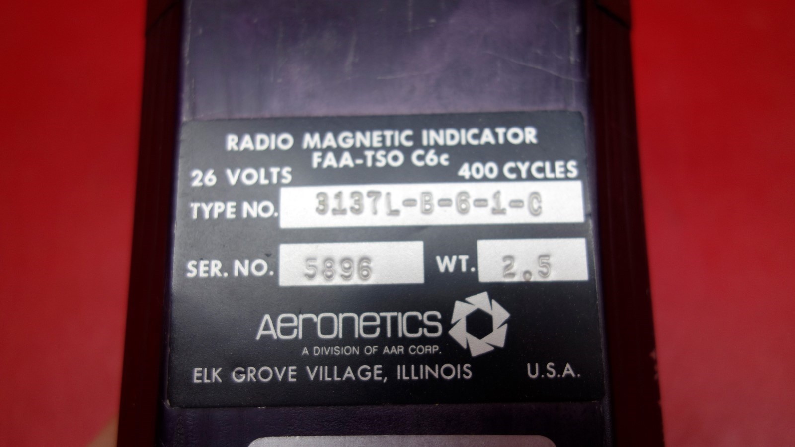 Aeronetics Radio Magnetic Indicator 26V PN 3137L-B-6-1-C