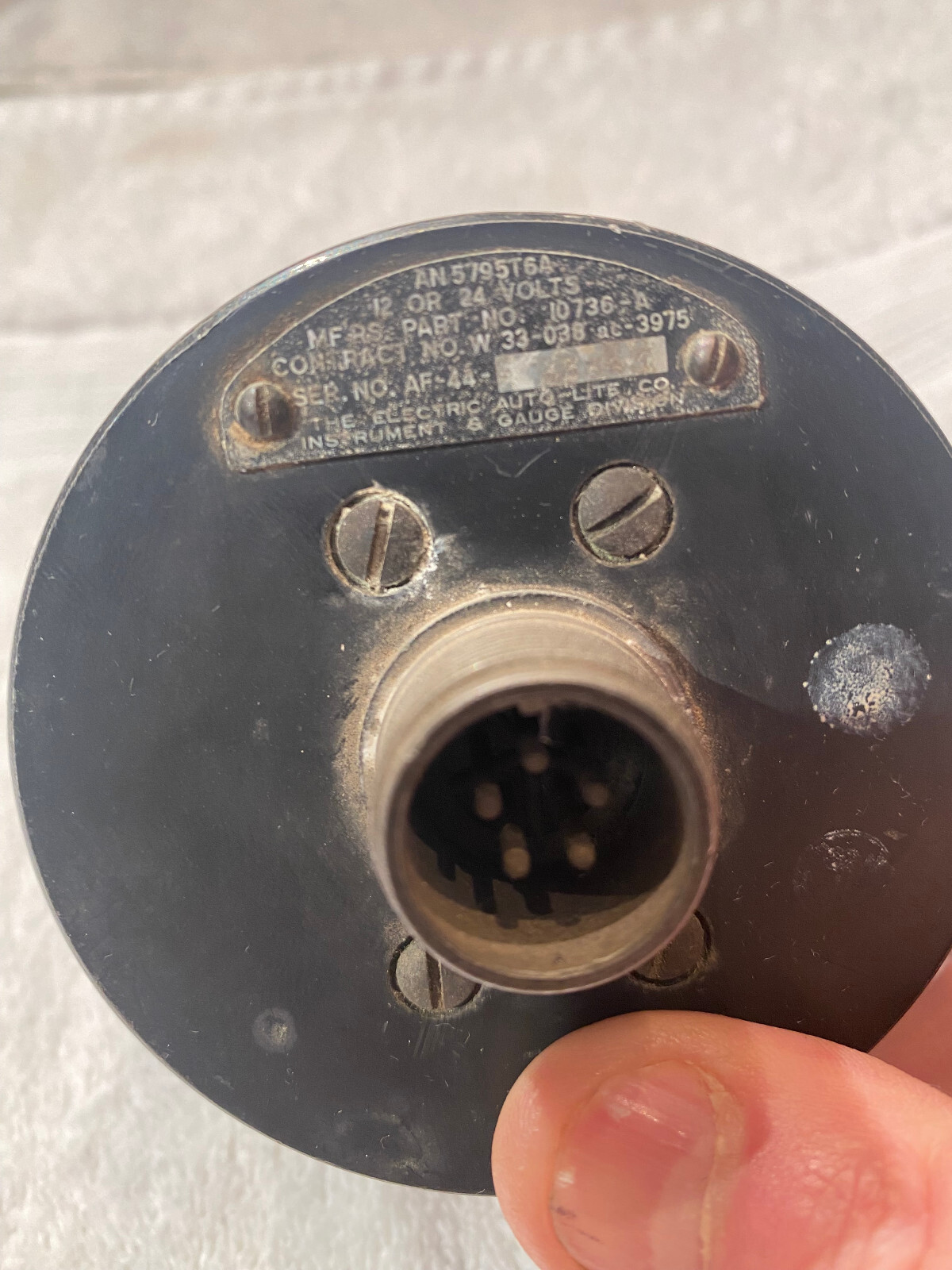AN5795T6A # 10736-A Gauge Electric Auto-Lite Dual Temperature Indicator 12 or 24