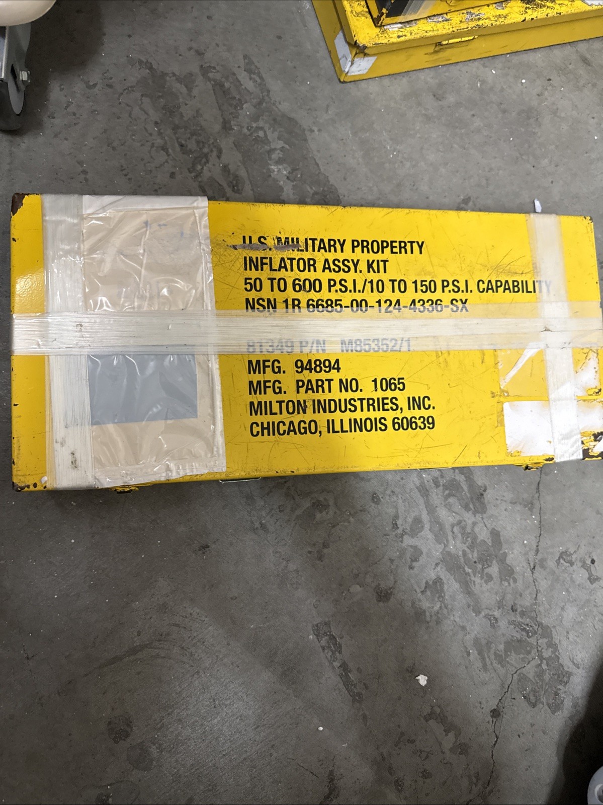 Milton Inds Inflator Assy. Kit M85352/1 NSN 6685-00-124-4336-SX KBSTTSK05