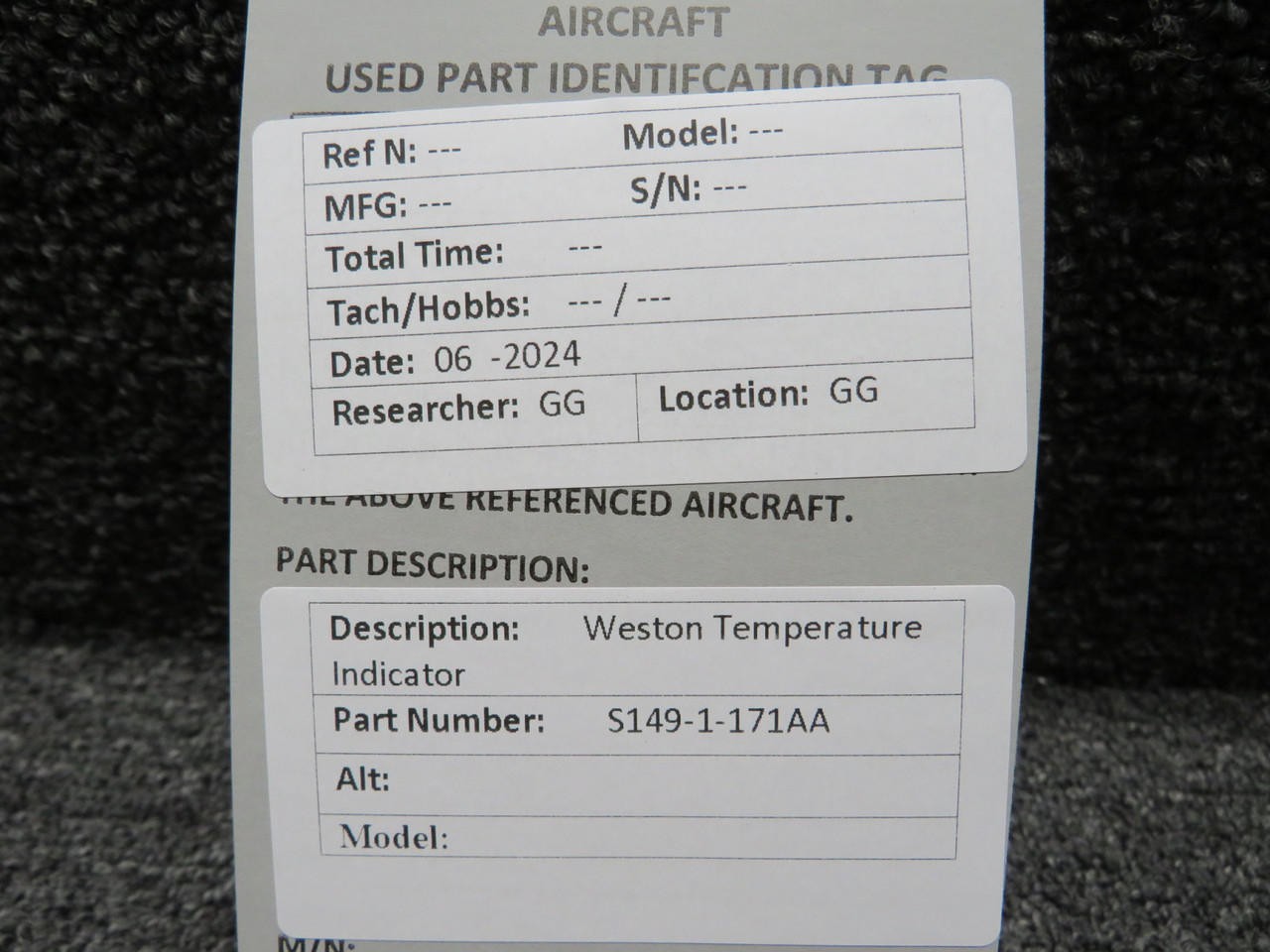 S149-1-171AA Weston Temperature Indicator