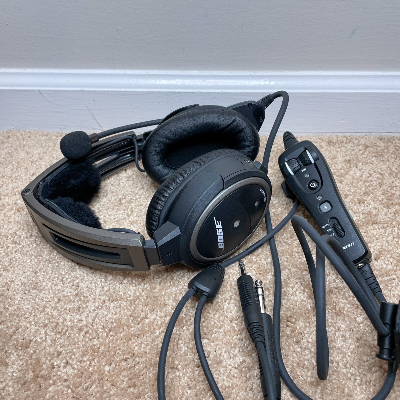 2X Factory Refurbished Bose A20 ANR Aviation Headsets Dual GA Plugs w/ Bluetooth