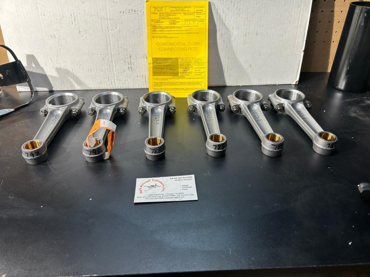Set of (6) Certified Continental TCM O-300 Connecting Rod W/8130