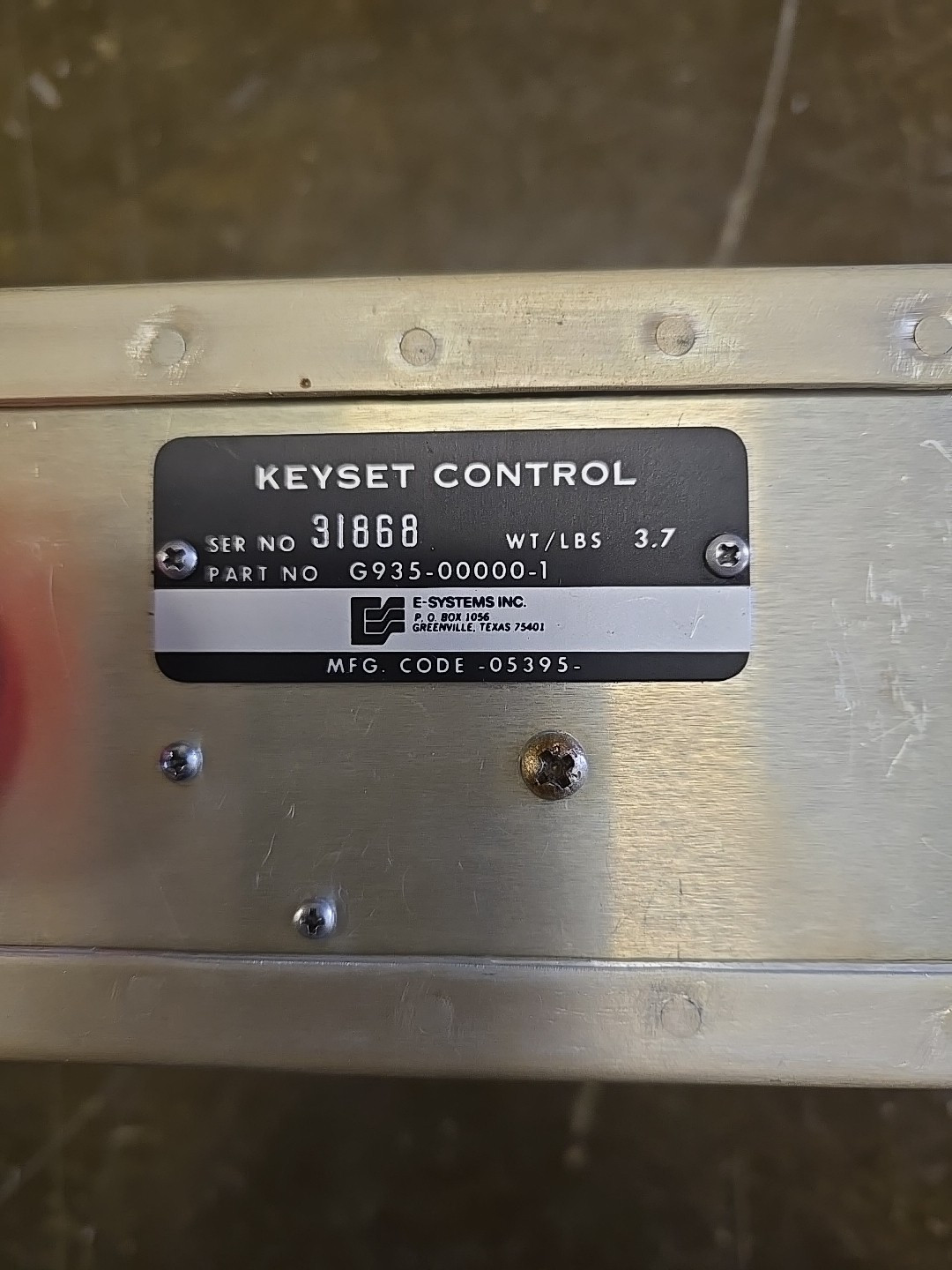 Military Aircraft Keyset Control Unknown Application