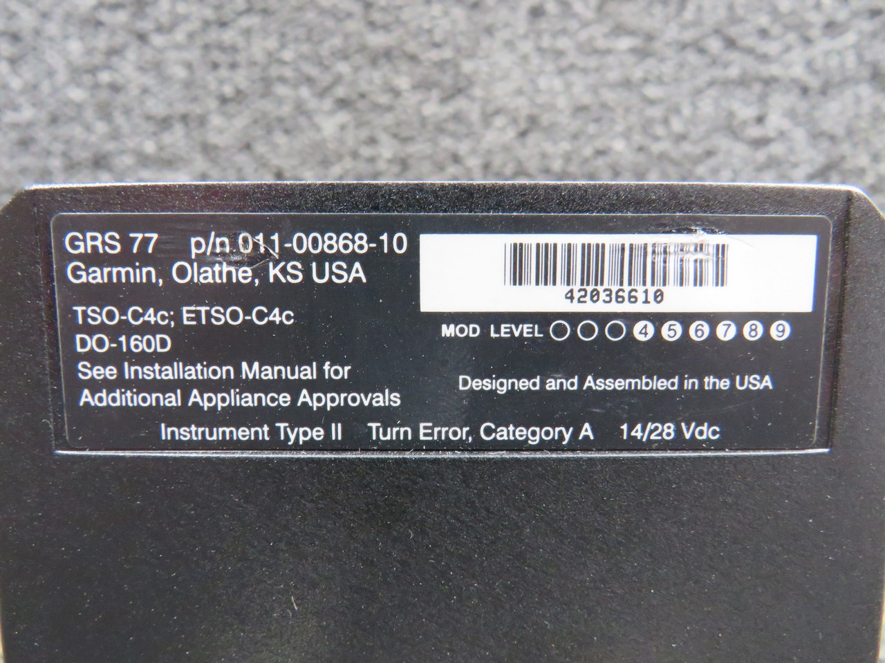 011-00868-10 Garmin GRS-77 Altitude Heading Reference Unit with Mods (Core)
