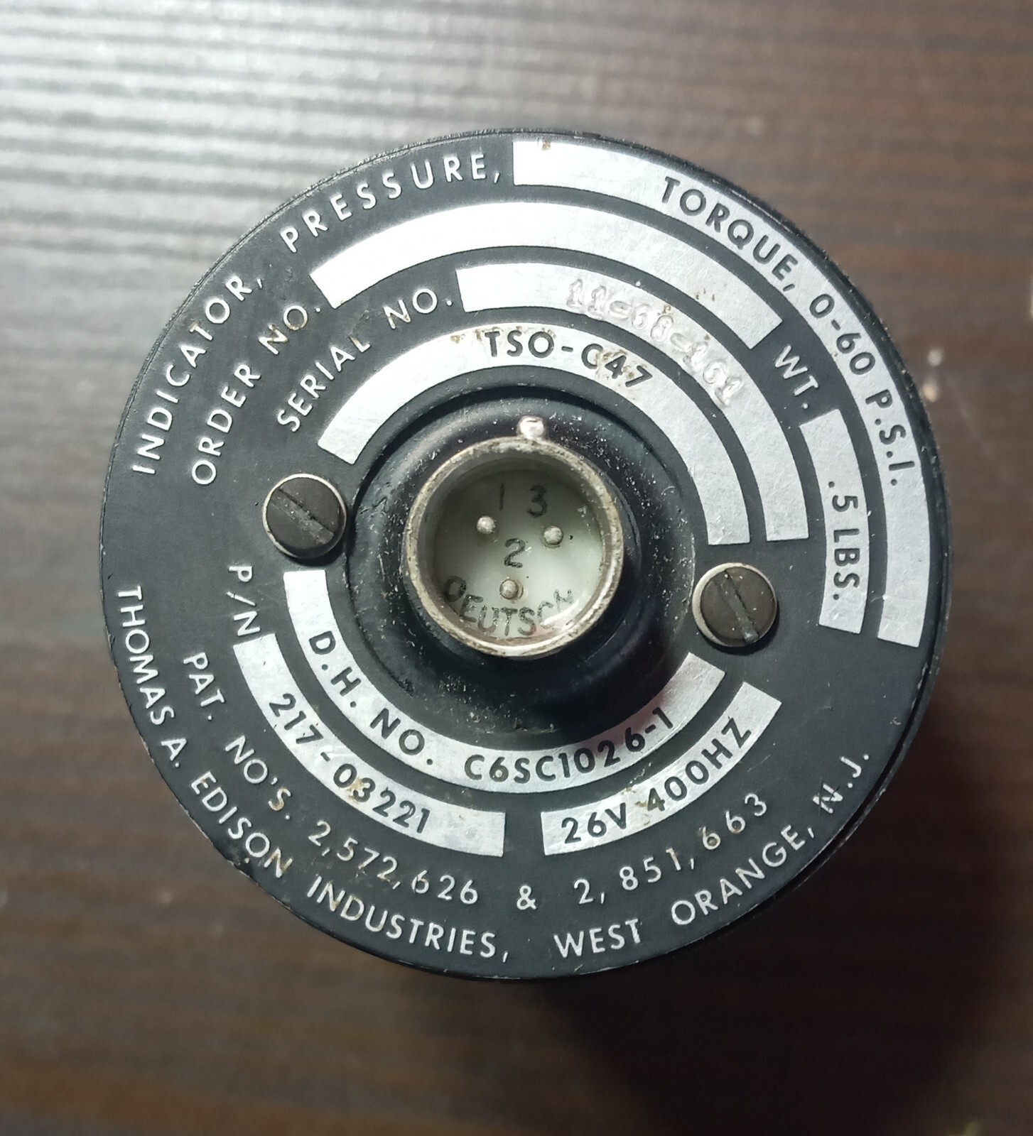 INDICATOR PRESSURE TORQUE 0-60 PSI