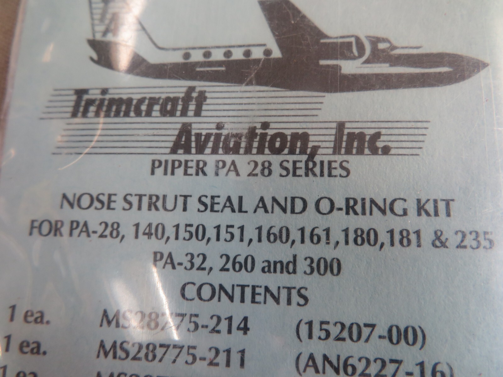 Piper Aircraft Nose Strut Seal Kit, P/N TPNS-1 (NJC) New Surplus