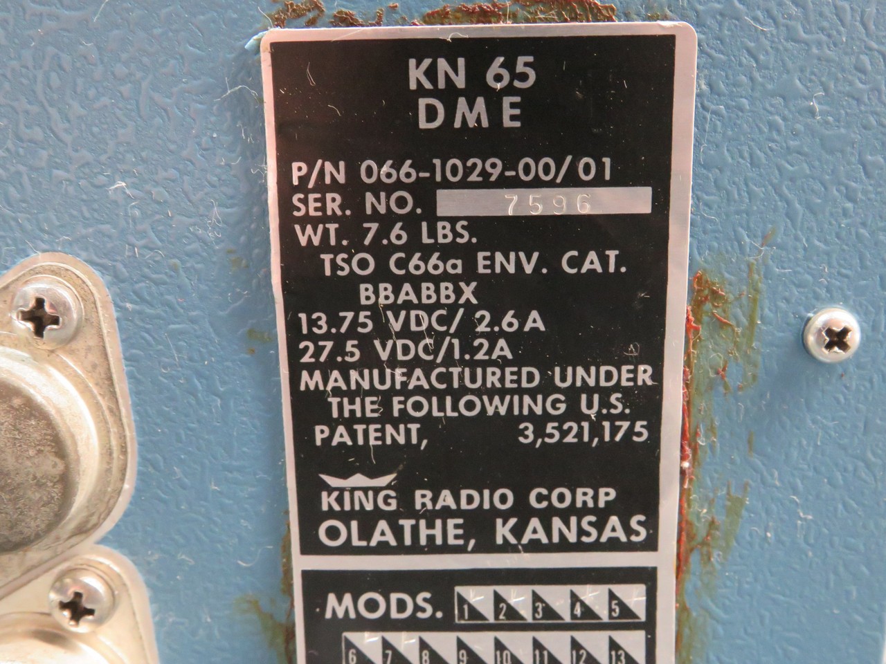 066-1029-00-01 King Radio KN-65 DME Unit ( Volts: 14 or 28)
