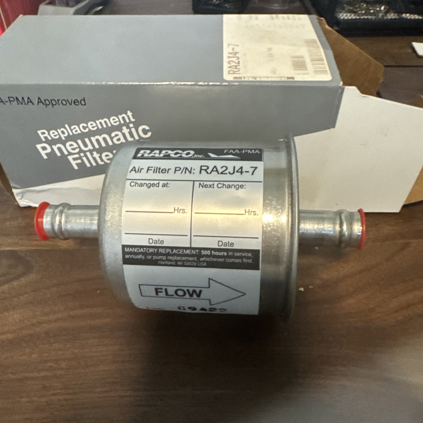 RA2J4-7 Rapco Engine Inline Air Filter New In Box