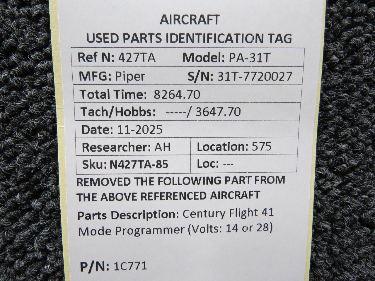 1C771 Century Flight 41 Mode Programmer (Volts: 14 or 28)