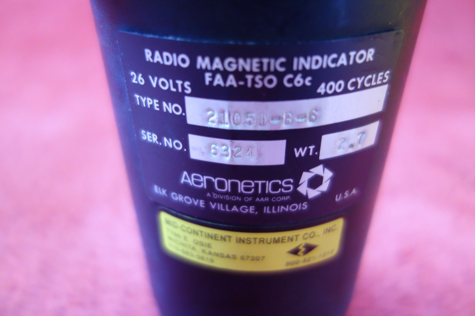 Aeronetics 2105D-B-6 Radio Magnetic Indicator 26V