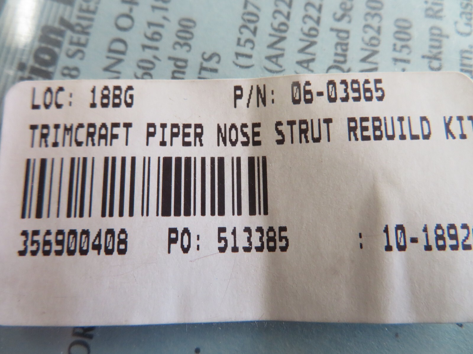 Piper Aircraft Nose Strut Seal Kit, P/N TPNS-1 (NJC) New Surplus