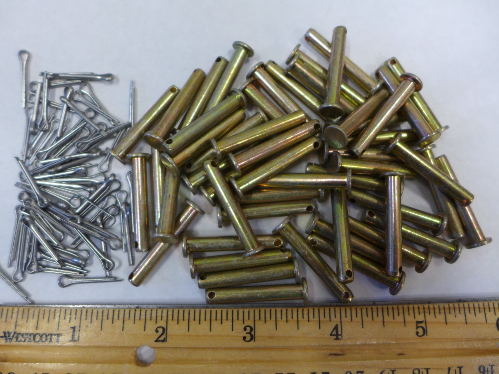 50 Military Standard 1-1/32″ Straight Headed Clevis+Cotter Pins MS20392-2C33 NEW
