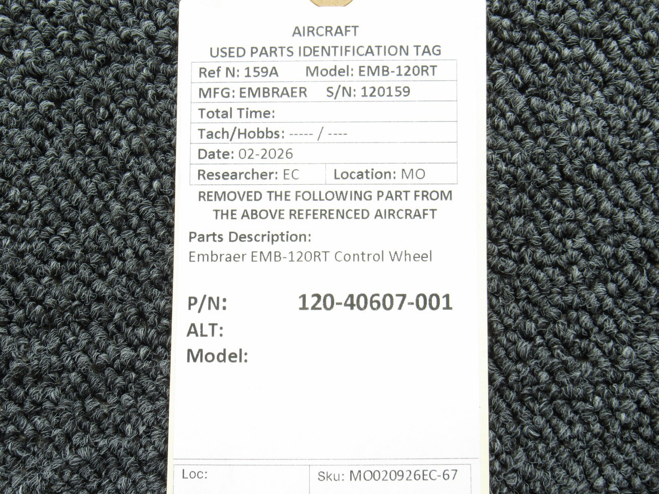 120-40607-001 Embraer EMB-120RT Control Wheel