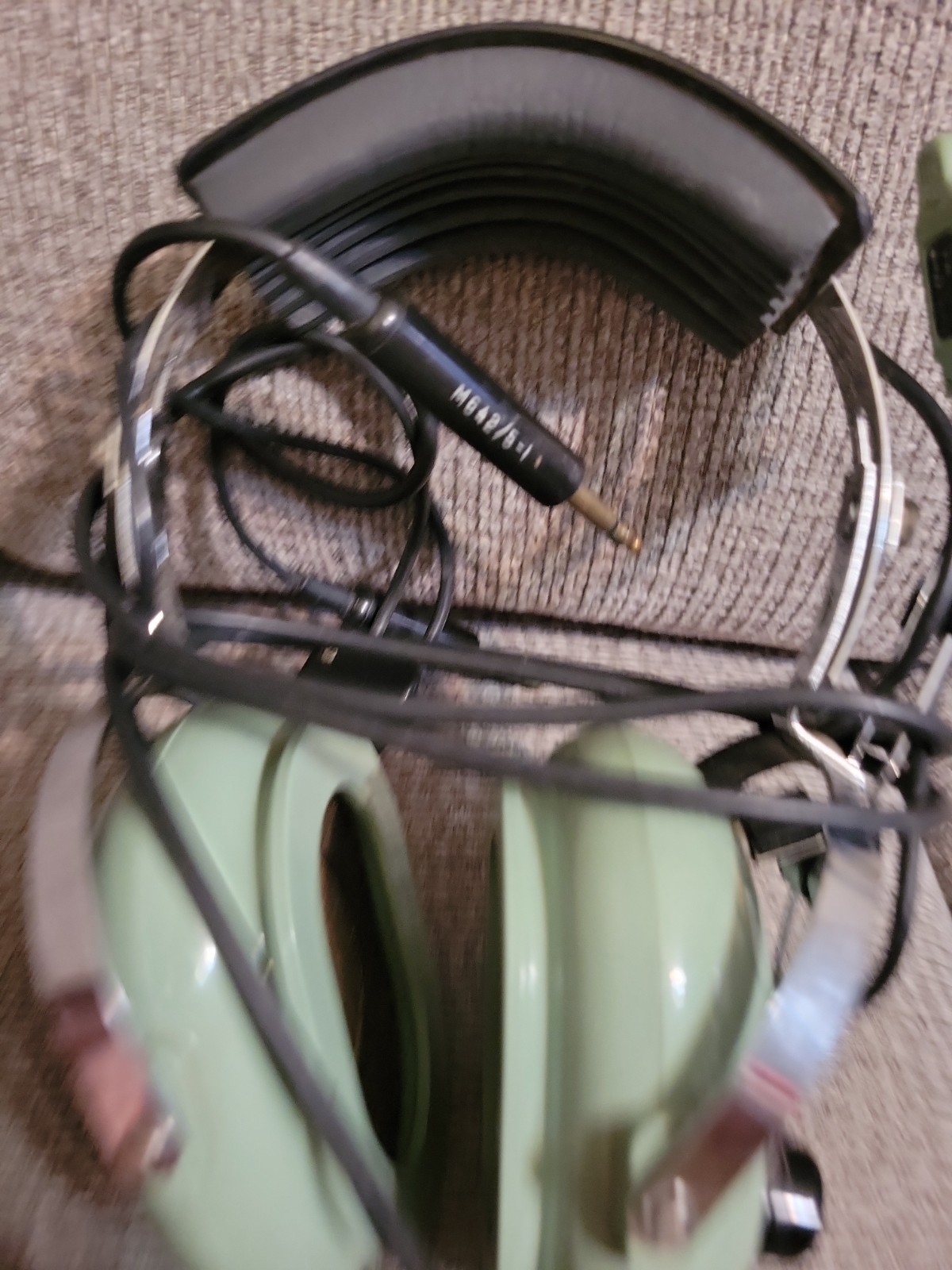 David Clark Headset Model H10-40 W/M-4 Electret Microphone. Untested, Parts Only