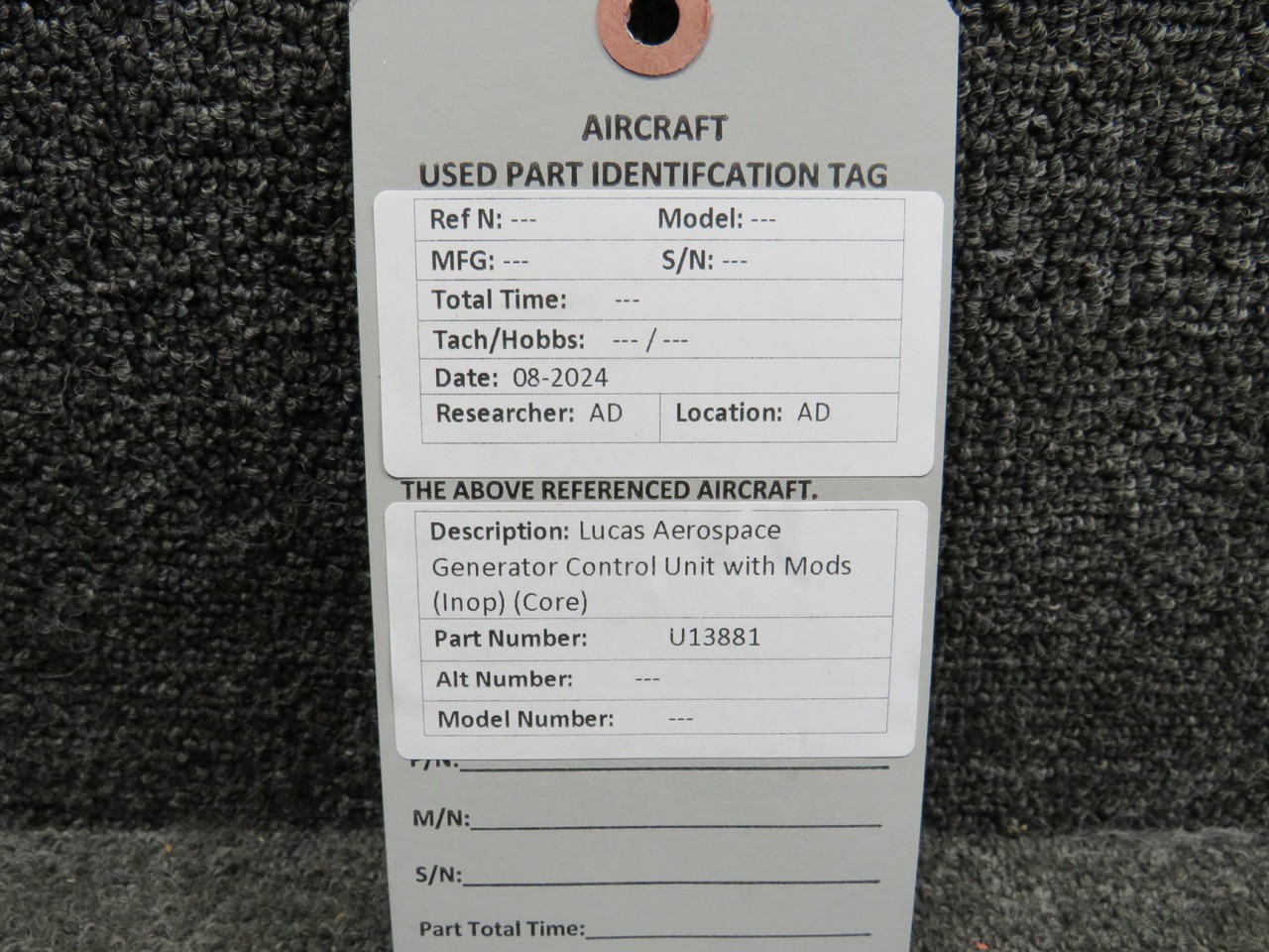 U13881 Lucas Aerospace Generator Control Unit with Mods (Inop) (Core)