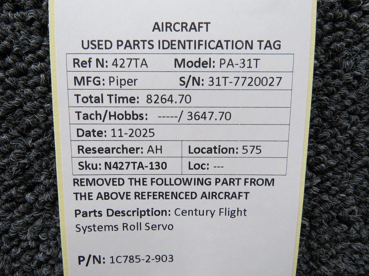 1C785-2-903 Century Flight Systems Roll Servo