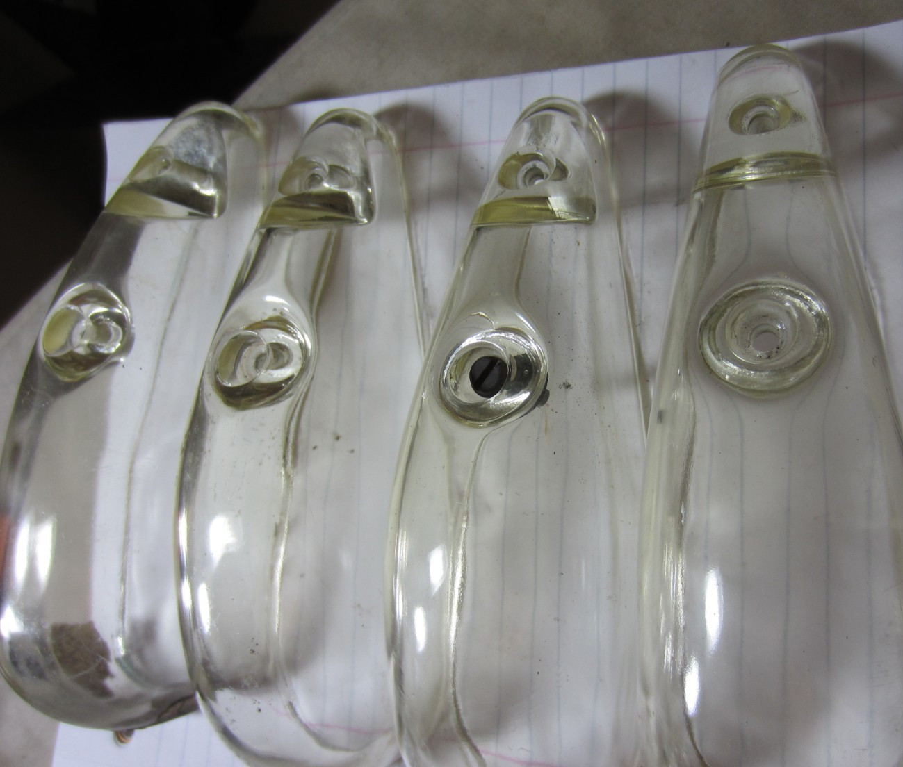 AIRCAFT LIGHT COVER CLEAR LOT OF 4 ALL HAVE CHIPPING IN FRONT