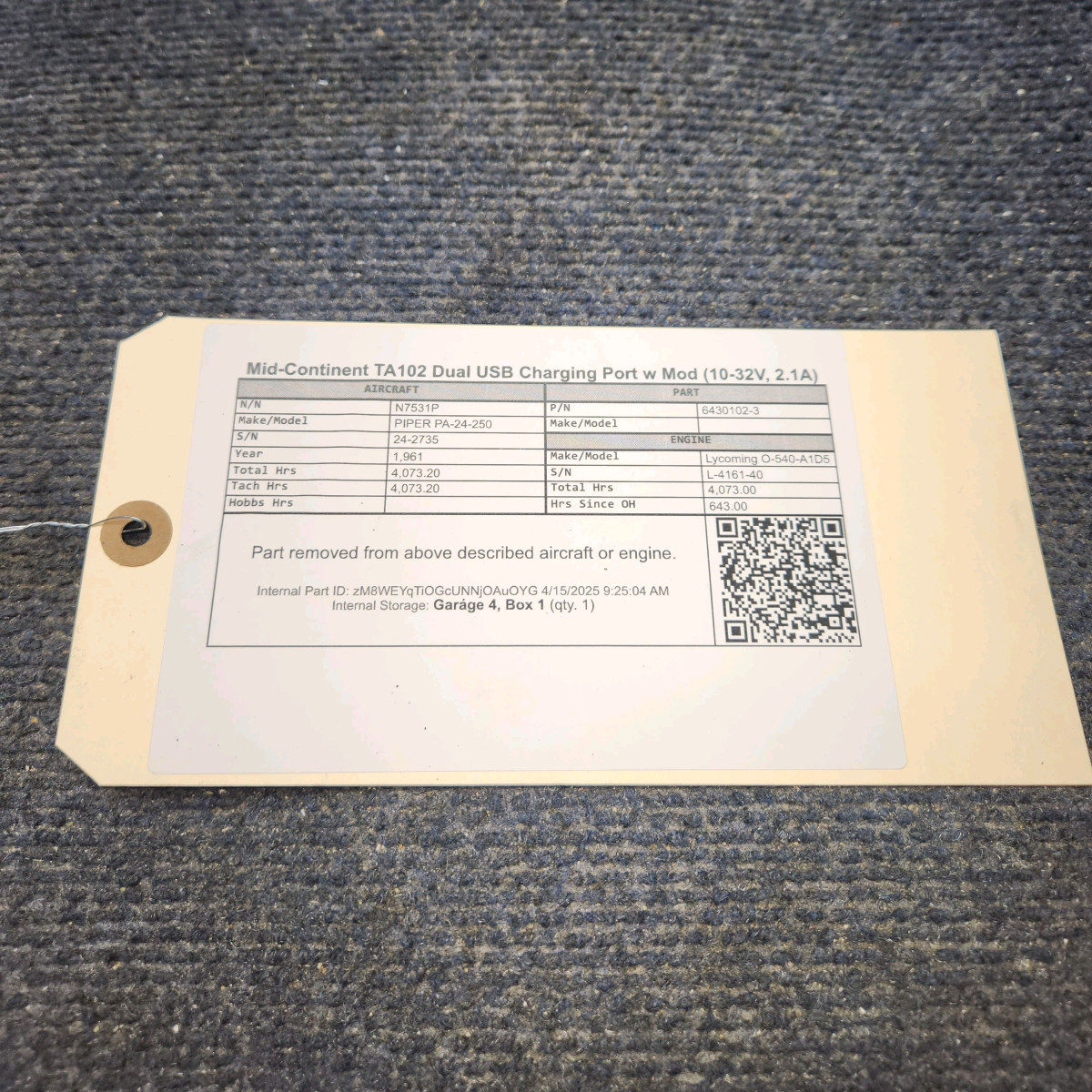 6430102-3 | Mid-Continent TA102 | Dual USB Charging Port w Mod (10-32V, 2.1A)