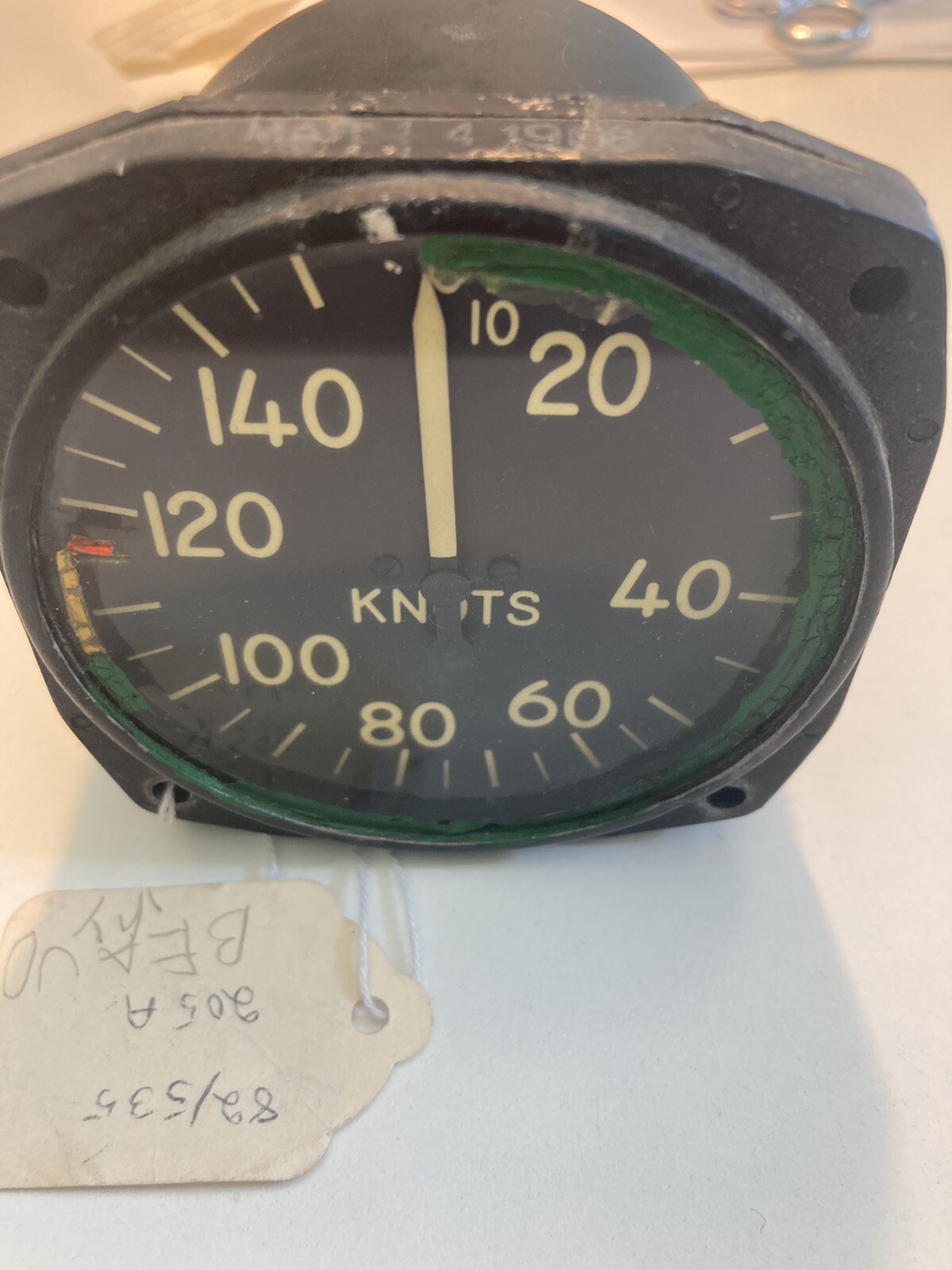 Aerosonic MS 28045T1 Airspeed Indicator PN AC-131, 60 Day Warranty