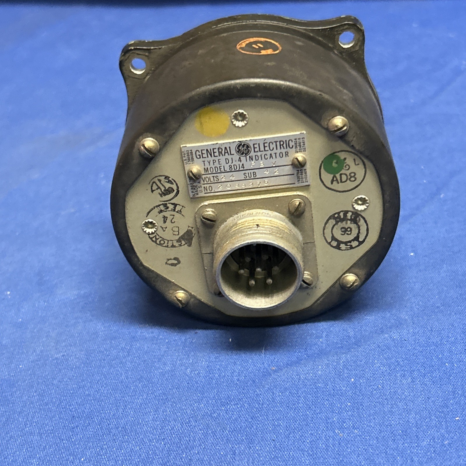 General Electric GE Vintage Type DJ-4 Aircraft Gauge Indicator 8DJ4 PBV