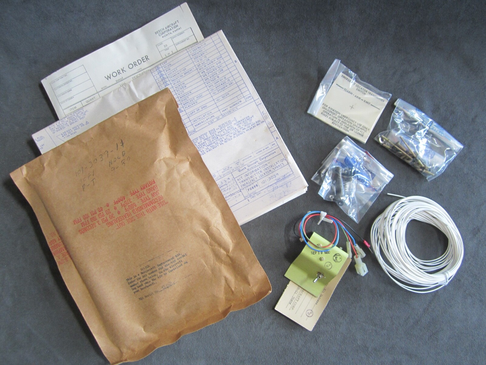 Beech Beechcraft ELT Switch Install Kit, P/N 101-3039-1 S, New Surplus