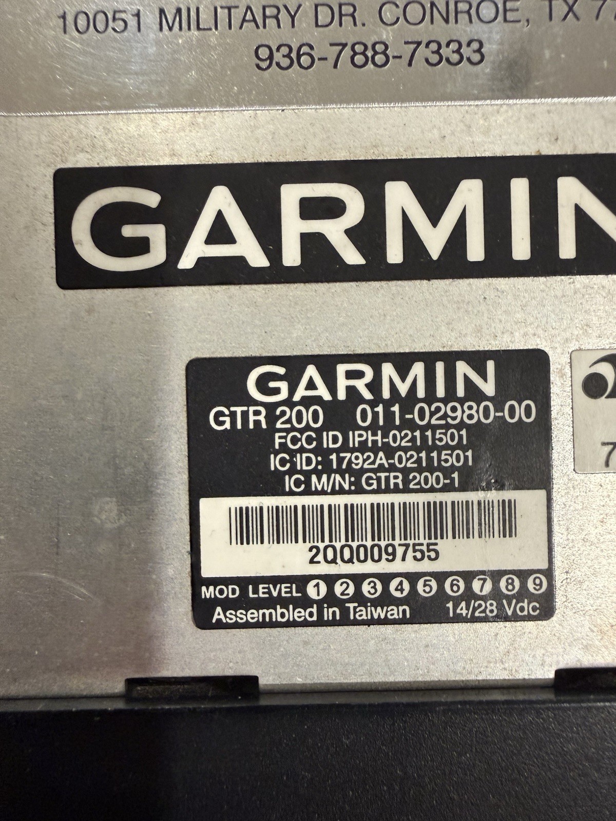 Garmin GTR 200 Com radio Part No 011-02980-00