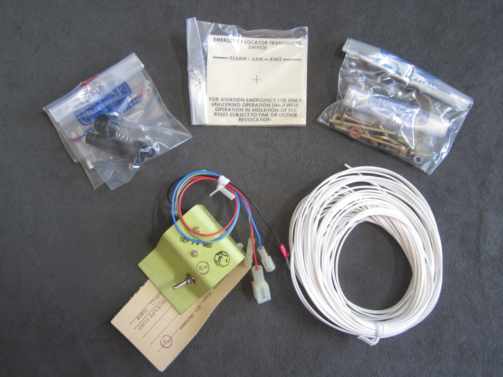 Beech Beechcraft ELT Switch Install Kit, P/N 101-3039-1 S, New Surplus