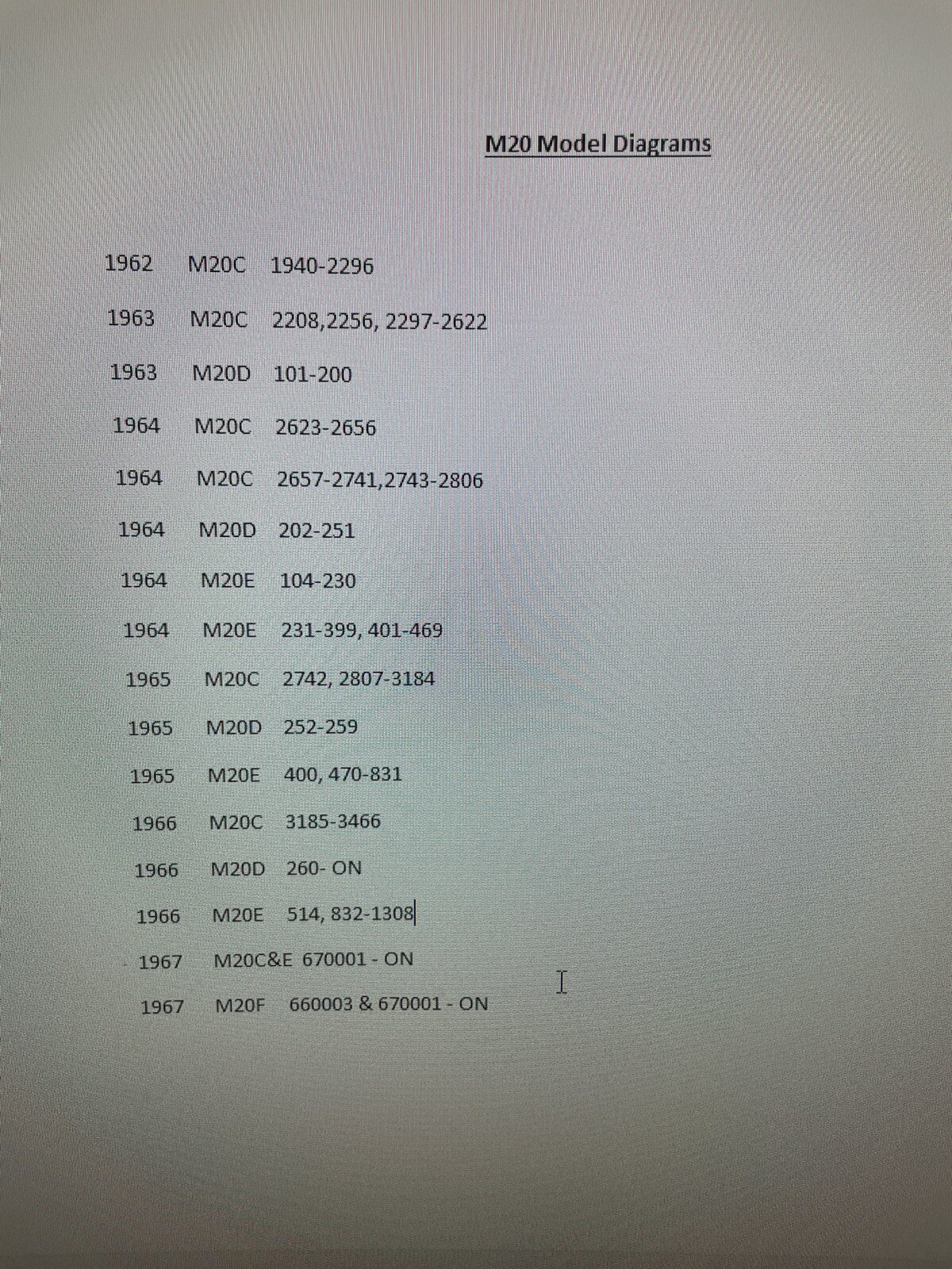 Digital Mooney M20 Electrical Diagrams 1962-1967 M20C M20D M20E M20F