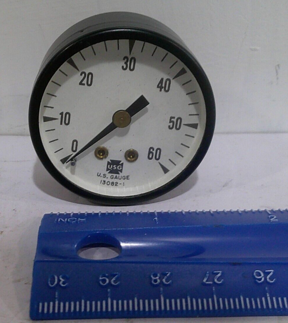 U.S.G. AIRCRAFT MICRO PRESSURE GAUGE 1.5 INCH GLASS FACE NEW
