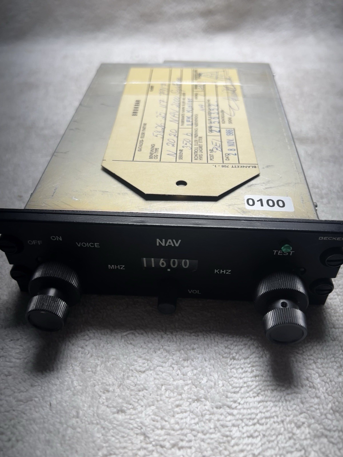 Vintage NR 2020 Becker FlugFunk Nav 2000 System 14/28 V