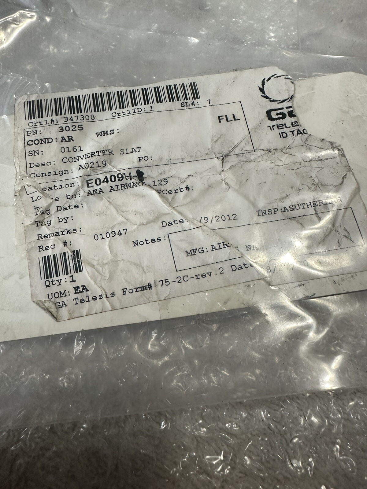 Euro Atlas Airbus A320 Aircraft Static Converter P/N 3025 40 VA 400/60Hz